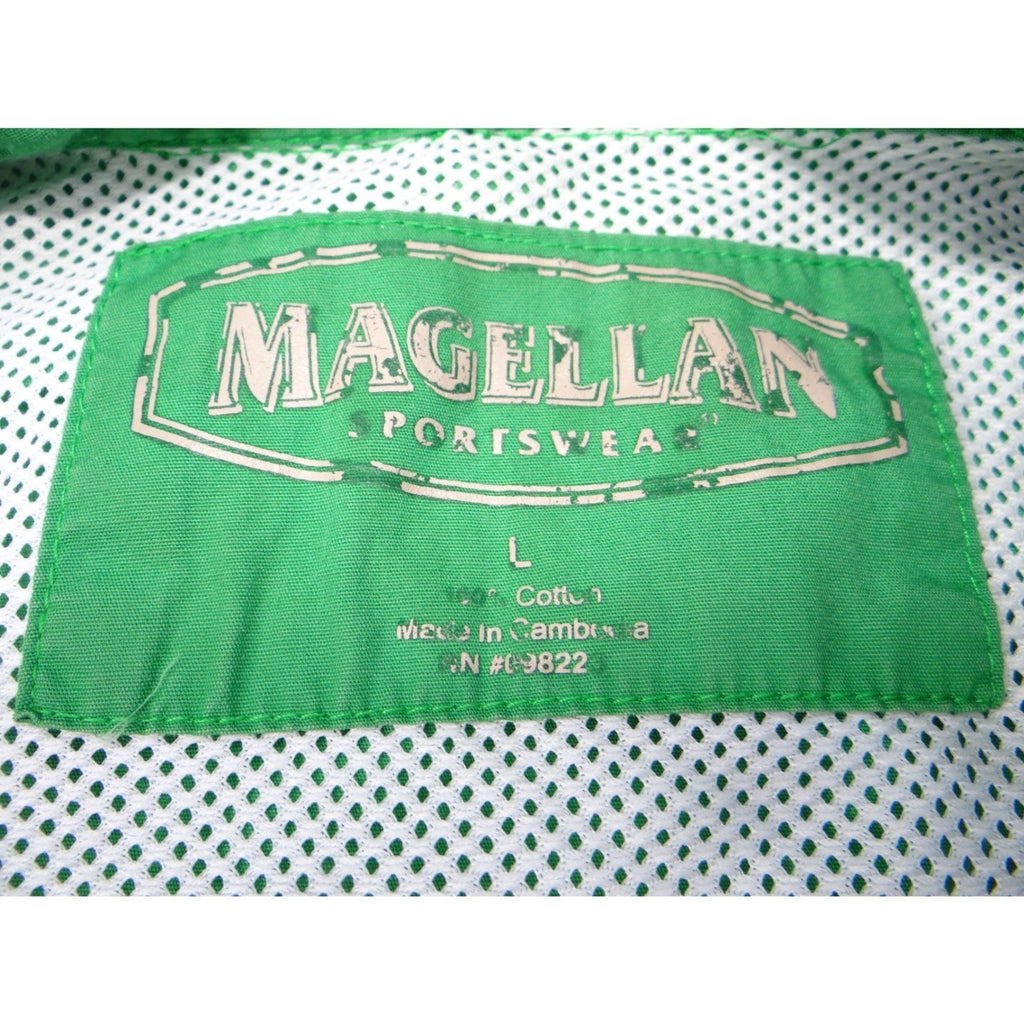 Magellan Sportswear Men's Green Short Sleeve Button Up Fishing Shirt Size L