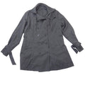 Womens Black Double Breasted Trench Coat XL Cuff Ties Mid Length Jacket