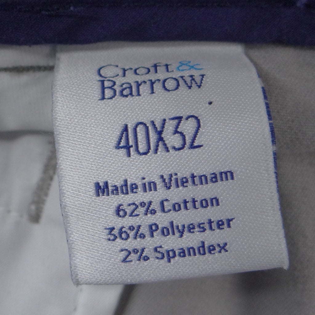 Croft & Barrow Mens Easy Care Classic Fit Grey Chino Dress Pants 40x32 Stretch