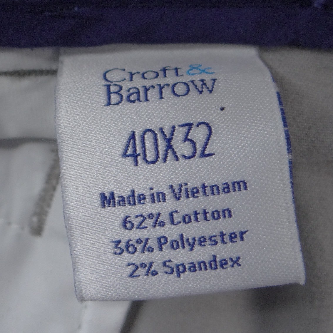 Croft & Barrow Mens Easy Care Classic Fit Grey Chino Dress Pants 40x32 Stretch