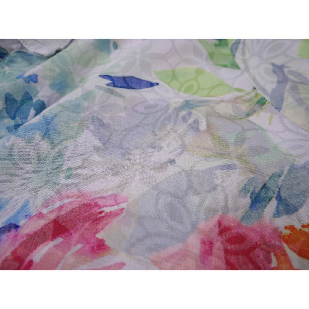 Alfred Dunner Petite Floral Print Short Sleeve Button Up Shirt Women's PS