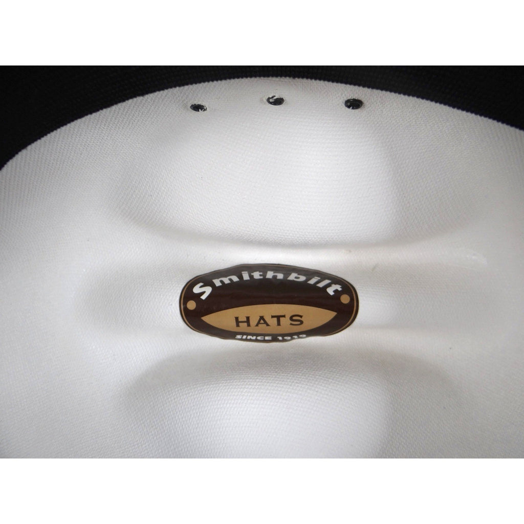 Smithbilt White Straw Cowboy Hat Cattleman Crease Wide Brim Western Hat 2182