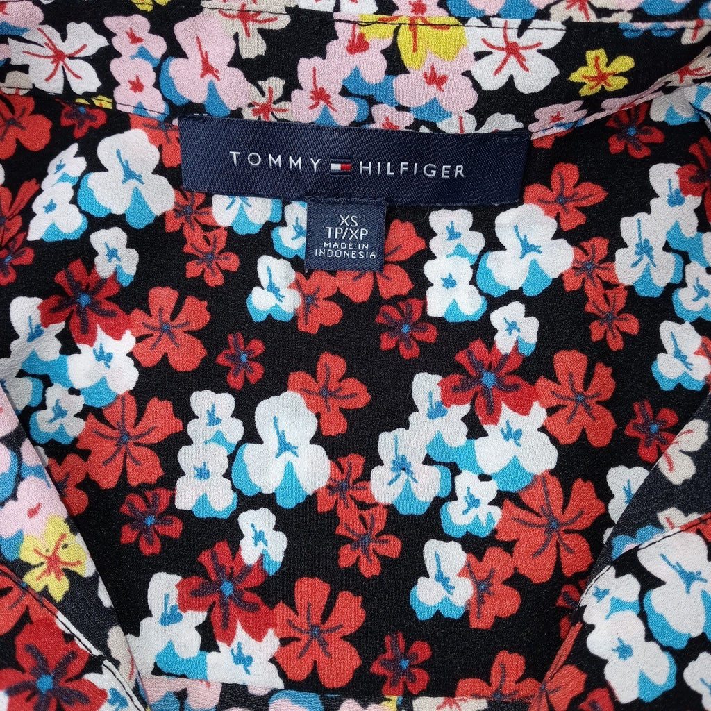 Tommy Hilfiger Womens Floral Print Button Up Shirt Top Xs