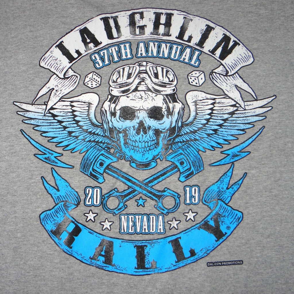Laughlin 37th Annual Nevada Rally 2019 Mens Gray Graphic T-Shirt XXL