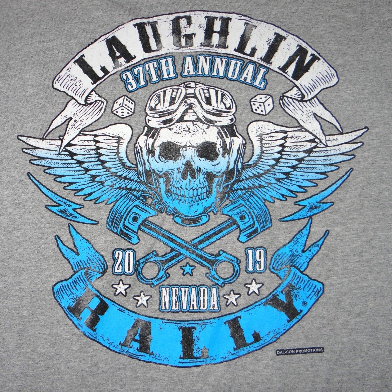 Laughlin 37th Annual Nevada Rally 2019 Mens Gray Graphic T-Shirt XXL
