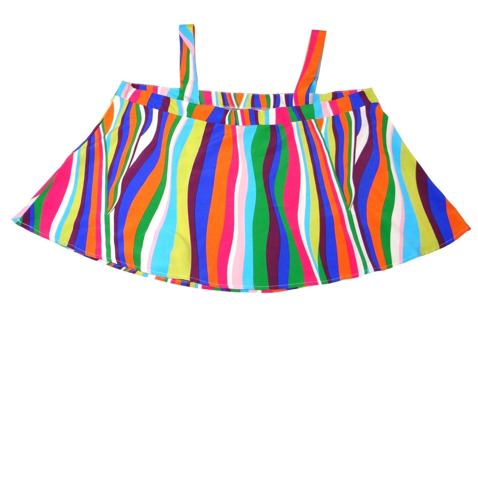 SHEIN CURVE 3XL Rainbow Stripe Tank Top Women's Plus Size