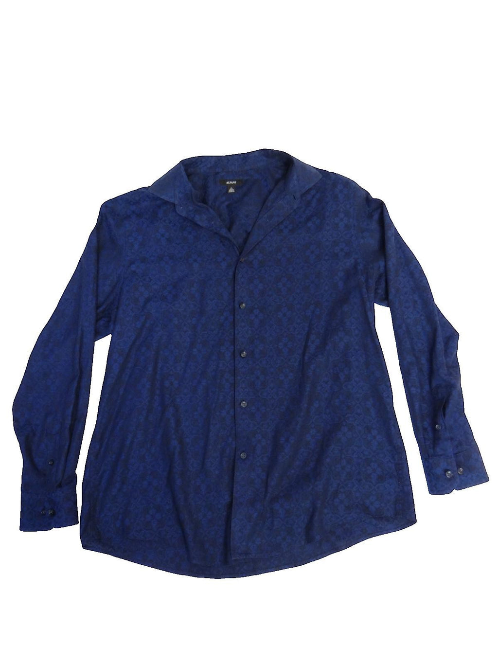 Alfani Men's Long Sleeve Button-Up Shirt Blue Large