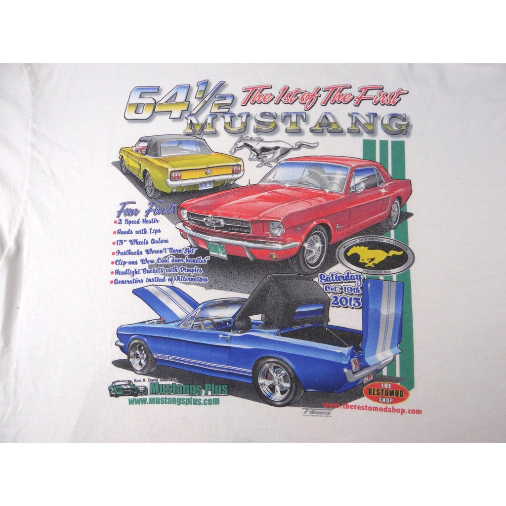 White Gildan Ultra Cotton 64 1/2 The 1st of The First Mustang T Shirt Size 2XL