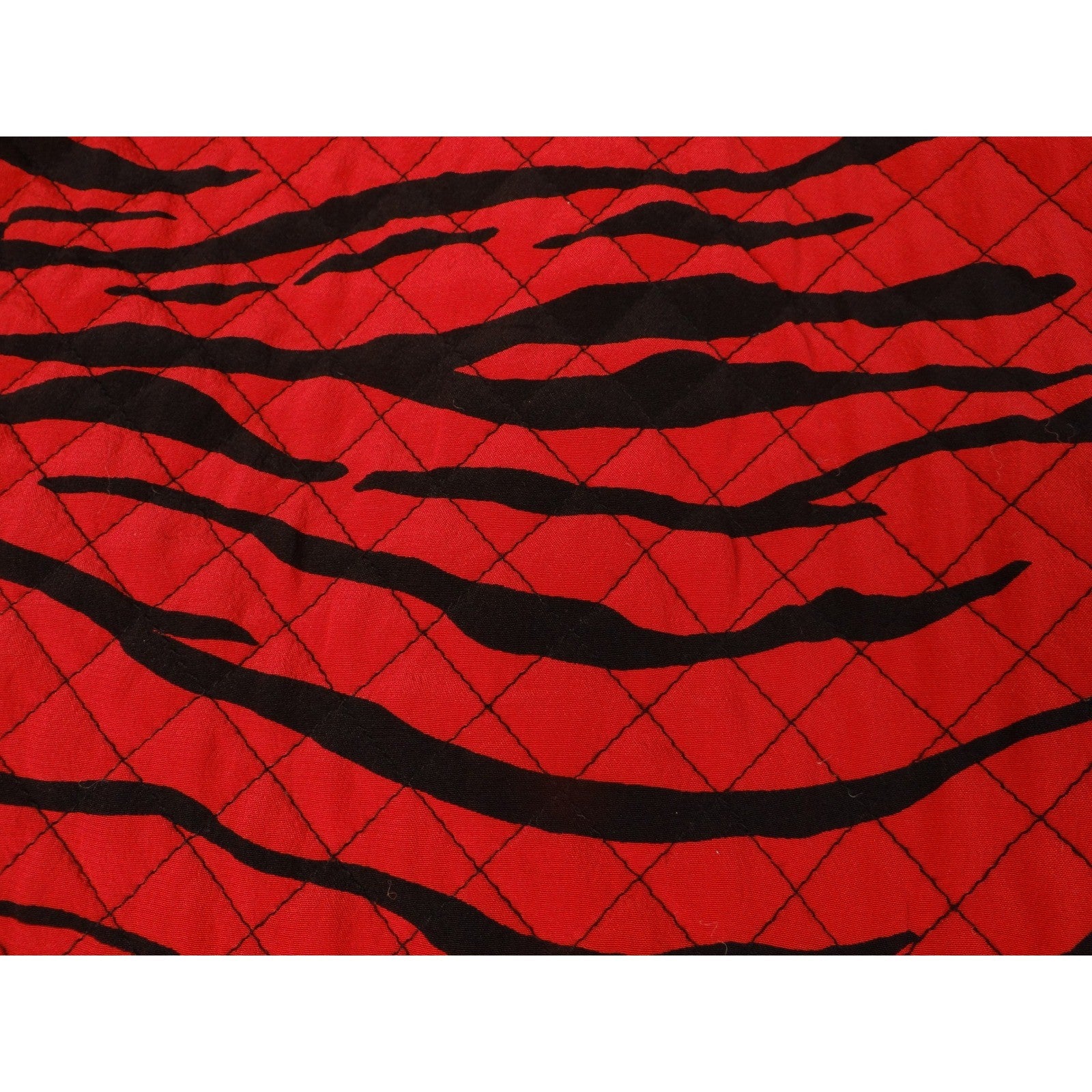 Maggy London Red Black Tiger Stripe Quilted Silk Jacket Size 14