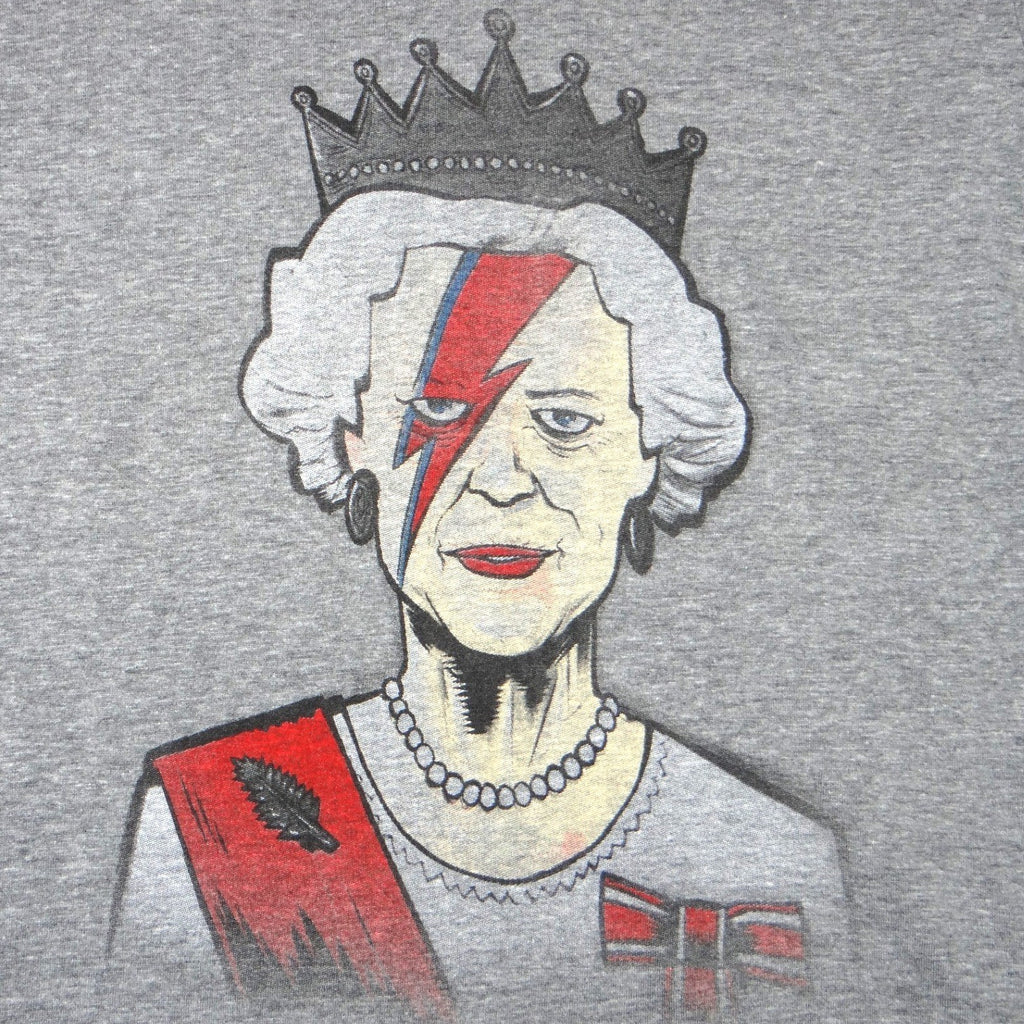 Yeomans Cask Lion Womens T Shirt Queen Elizabeth David Bowie Lightning Grey S