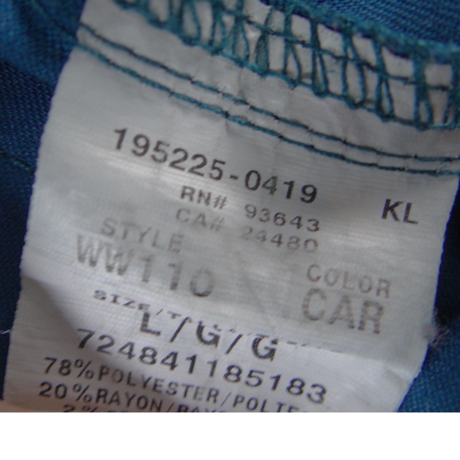Cherokee Workwear Women Caribbean Blue Scrub Pants Cargo D-Ring Large Tall