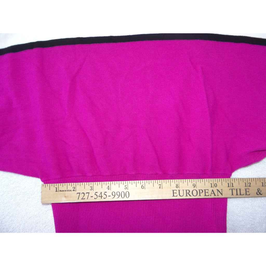 Style & Co Petite Magenta Pink Colorblock Batwing Dolman Knit Sweater Top PP