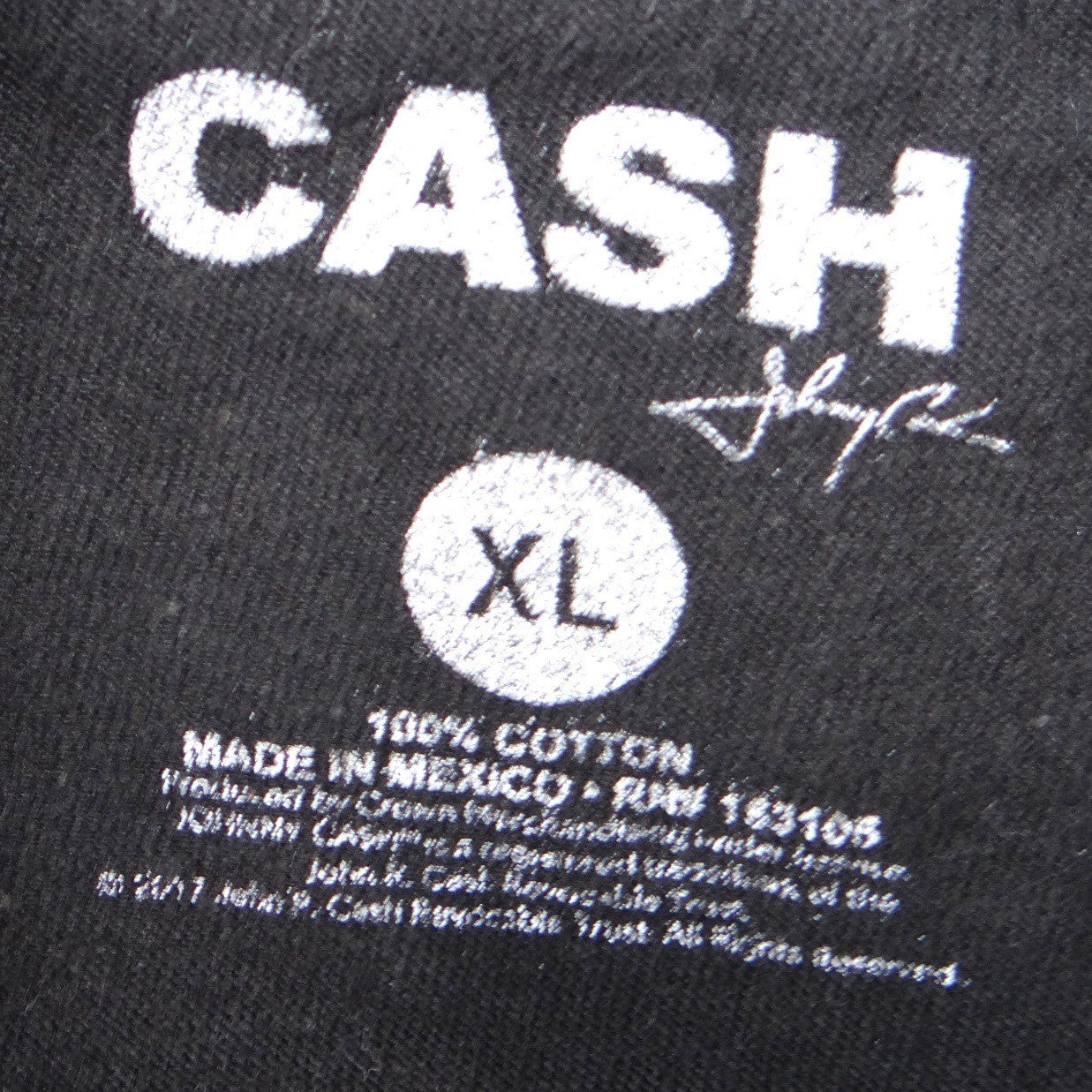 Johnny Cash Mens XL Black Graphic T-Shirt Short Sleeve Cotton Crew Neck 1678