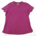 Koi Next Gen Womens Scrub Top Medium Purple V-Neck Chest Pocket Stretch 2410
