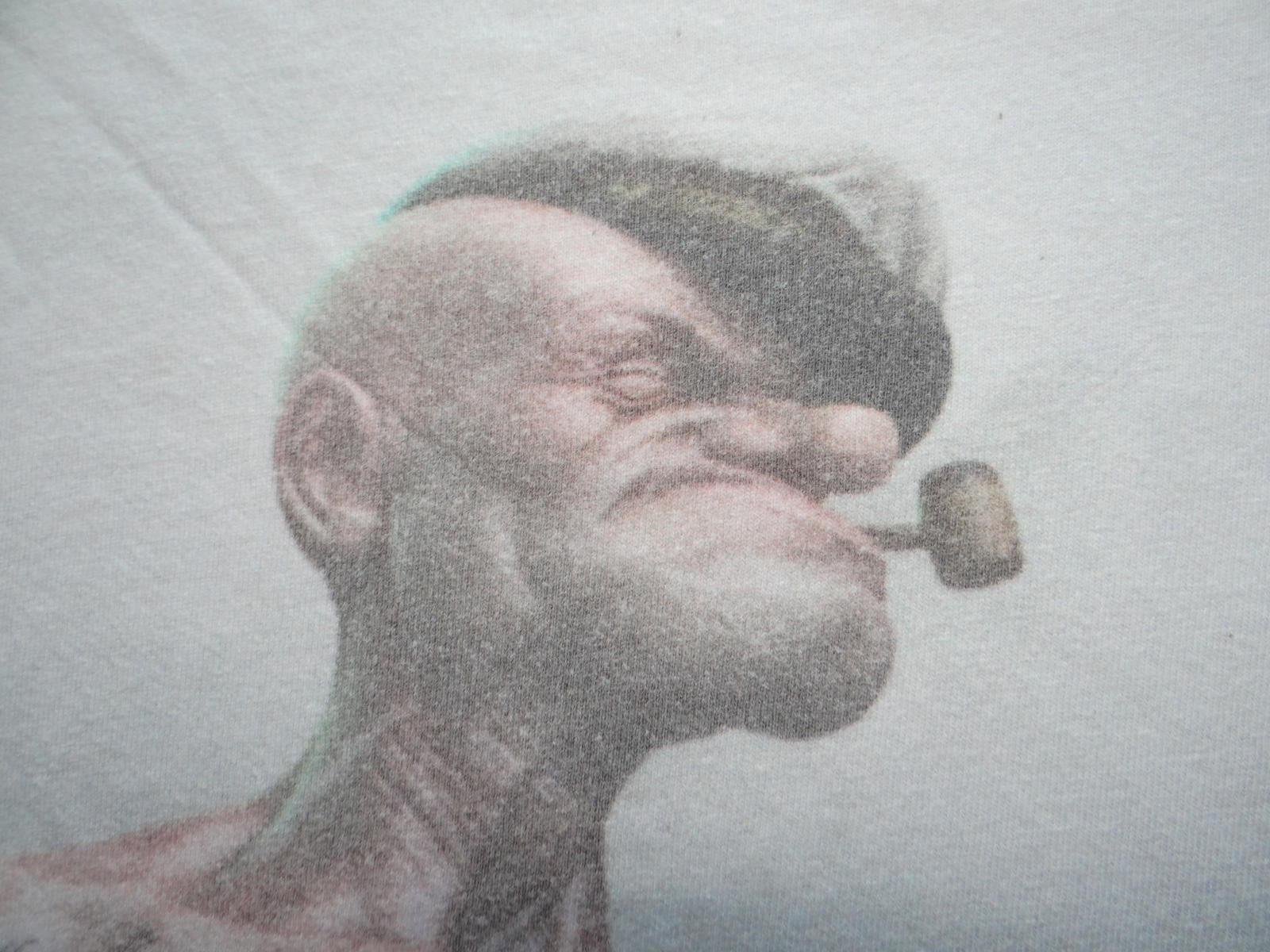 Men's White Graphic T-Shirt with Popeye Print