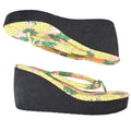 Rocket Dog Womens Pineapple Print Platform Wedge Flip Flops Pink Black 10
