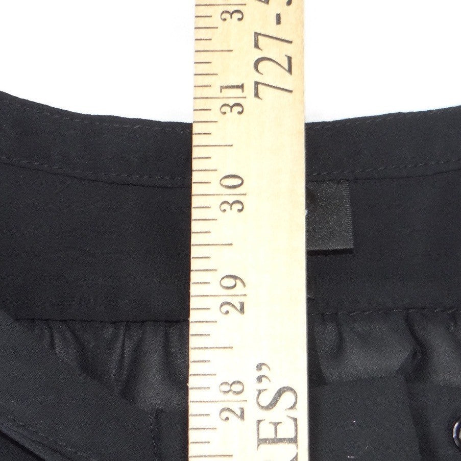 Mossimo Womens XS Black High Low Tunic Blouse Long Sleeve Split Neck Top