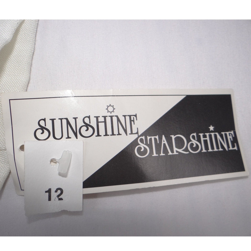 NWT Vintage Sunshine Starshine Women Navy White Pleated Drop Lace Waist Dress 12