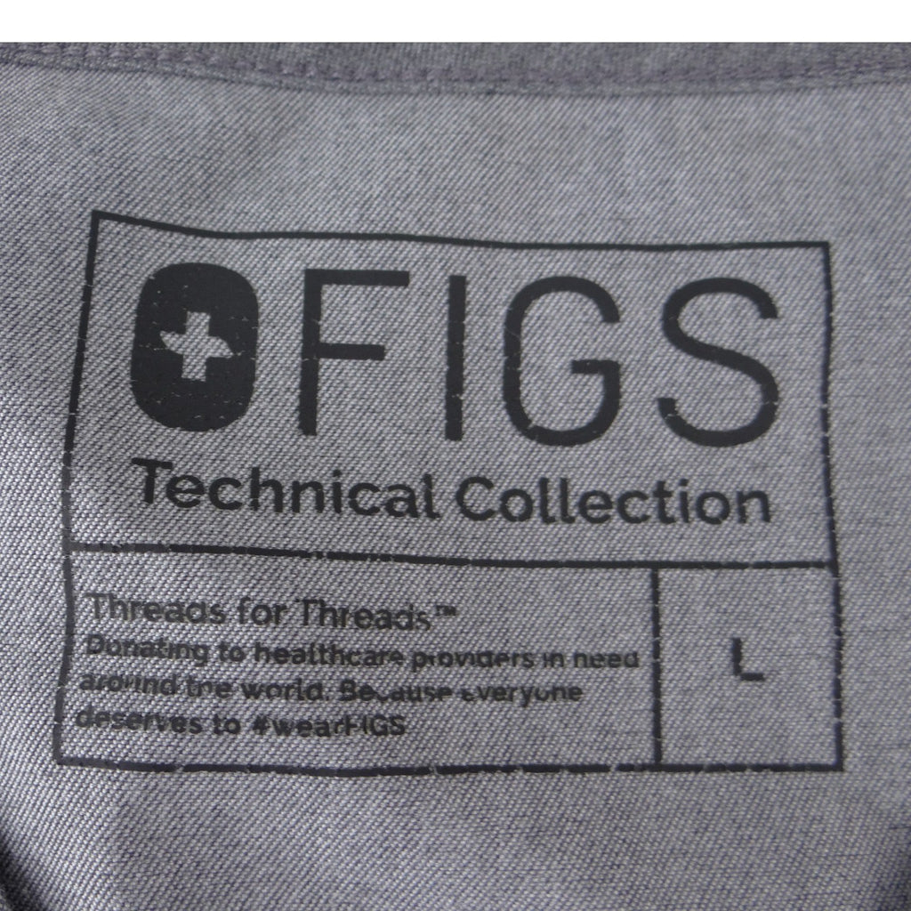 FIGS Technical Collection Mens V-Neck Scrub Top Heather Gray Size L
