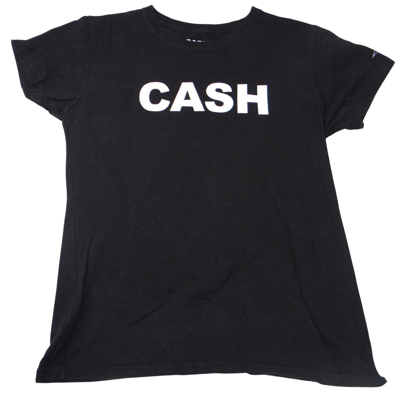 Johnny Cash Mens XL Black Graphic T-Shirt Short Sleeve Cotton Crew Neck 1678