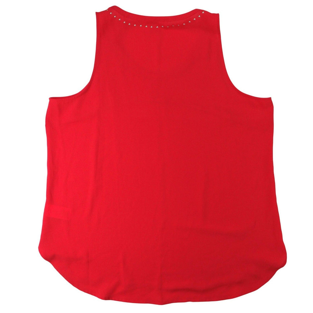 Michael Kors Women Bright Orange Studded Tank Top Size XL Casual Sleeveless Top