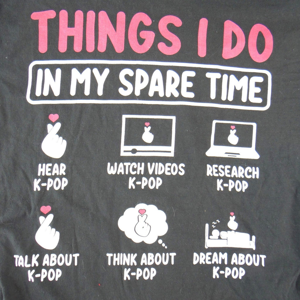 Port & Company K-Pop Things I Do In My Spare Time Graphic T-Shirt Black Large