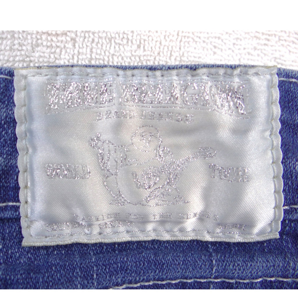 True Religion Joey Bootcut Jeans Womens 31 Medium Wash Blue Made in USA Y2K Low
