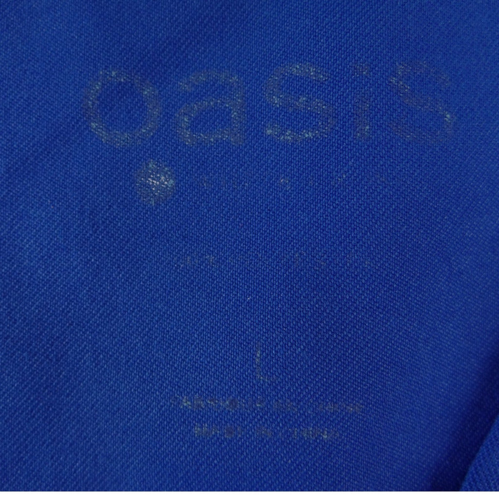 Oasis Womens Royal Blue V-Neck Scrub Top Short Sleeve Pockets Size Large