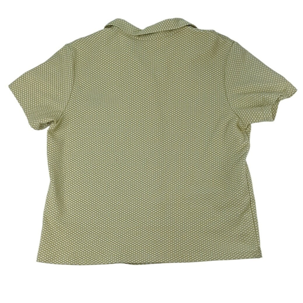 1995-97 Vintage Old Navy Womens XL Textured Diamond Weave Short Sleeve Button Up