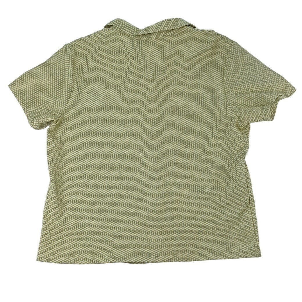 1995-97 Vintage Old Navy Womens XL Textured Diamond Weave Short Sleeve Button Up