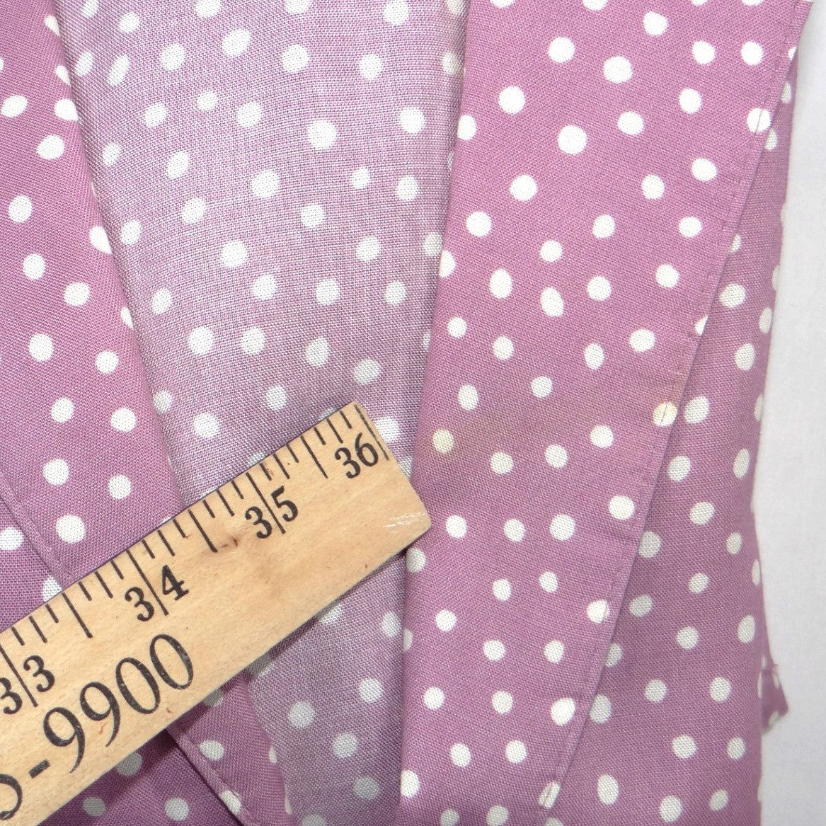 Vintage Connections Mauve Polka Dot Skirt Suit Set Blazer Skirt Belt Large 16/18