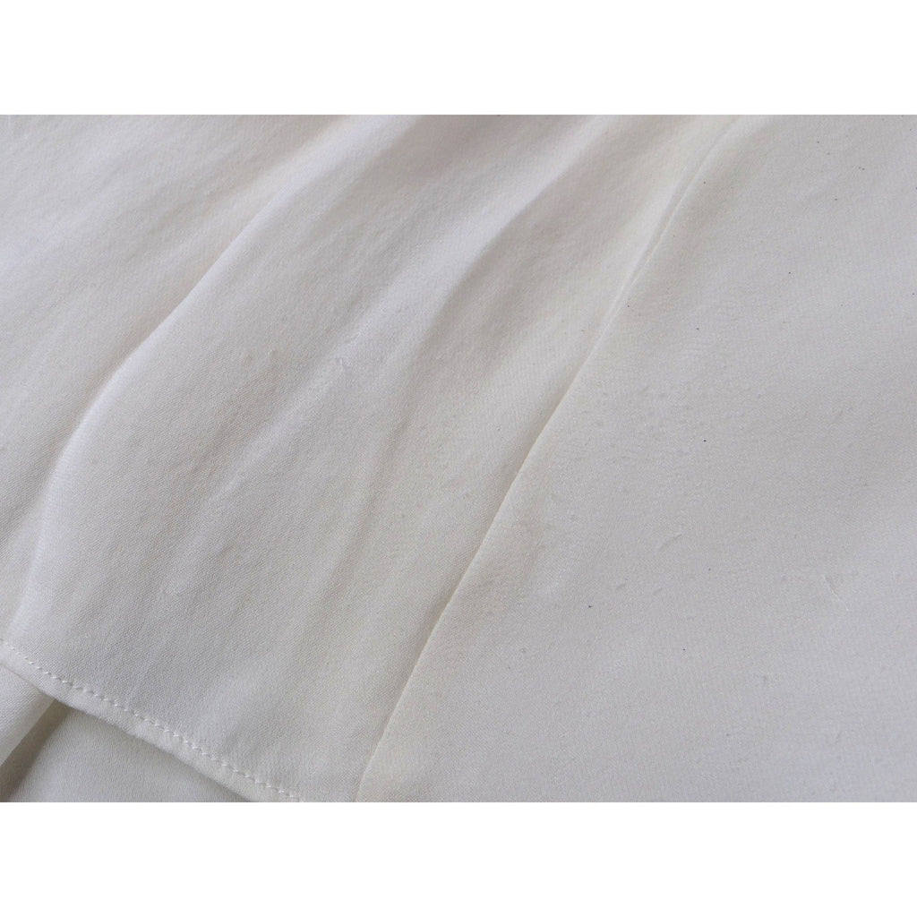 Vintage Cream Off White Lace Trimmed Sheer Blouse Women's Elegant Sheer Top