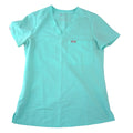 FIGS Technical Collection Women XS V-Neck Scrub Top Seafoam Green Short Sleeve