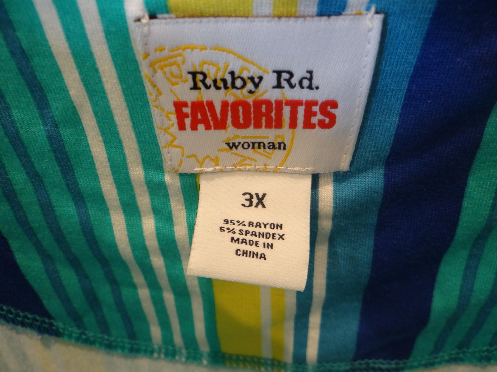 Ruby Rd. Favorites Women's Striped Blouse 3x NWT