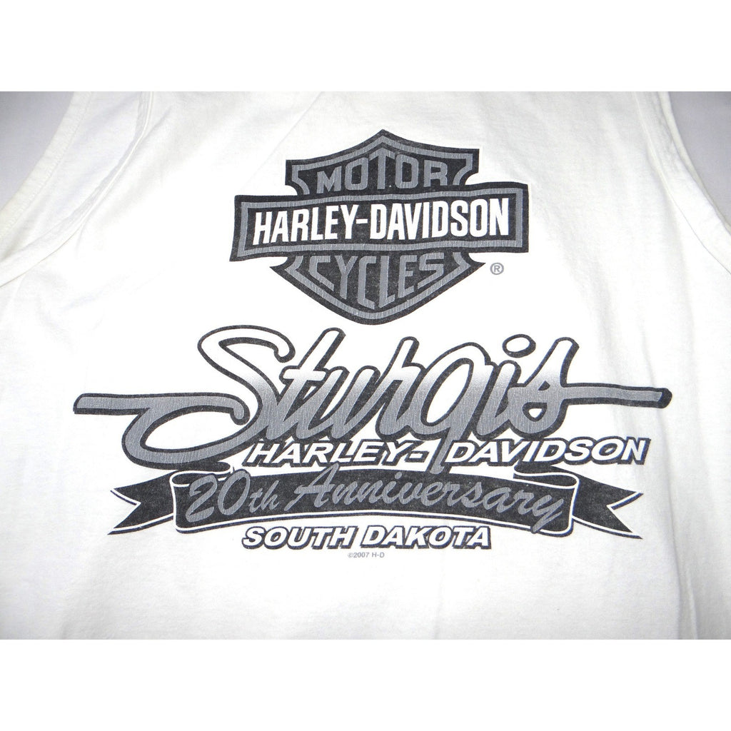 Harley Davidson Motorcycles Eagle Tank Top White Mens Size