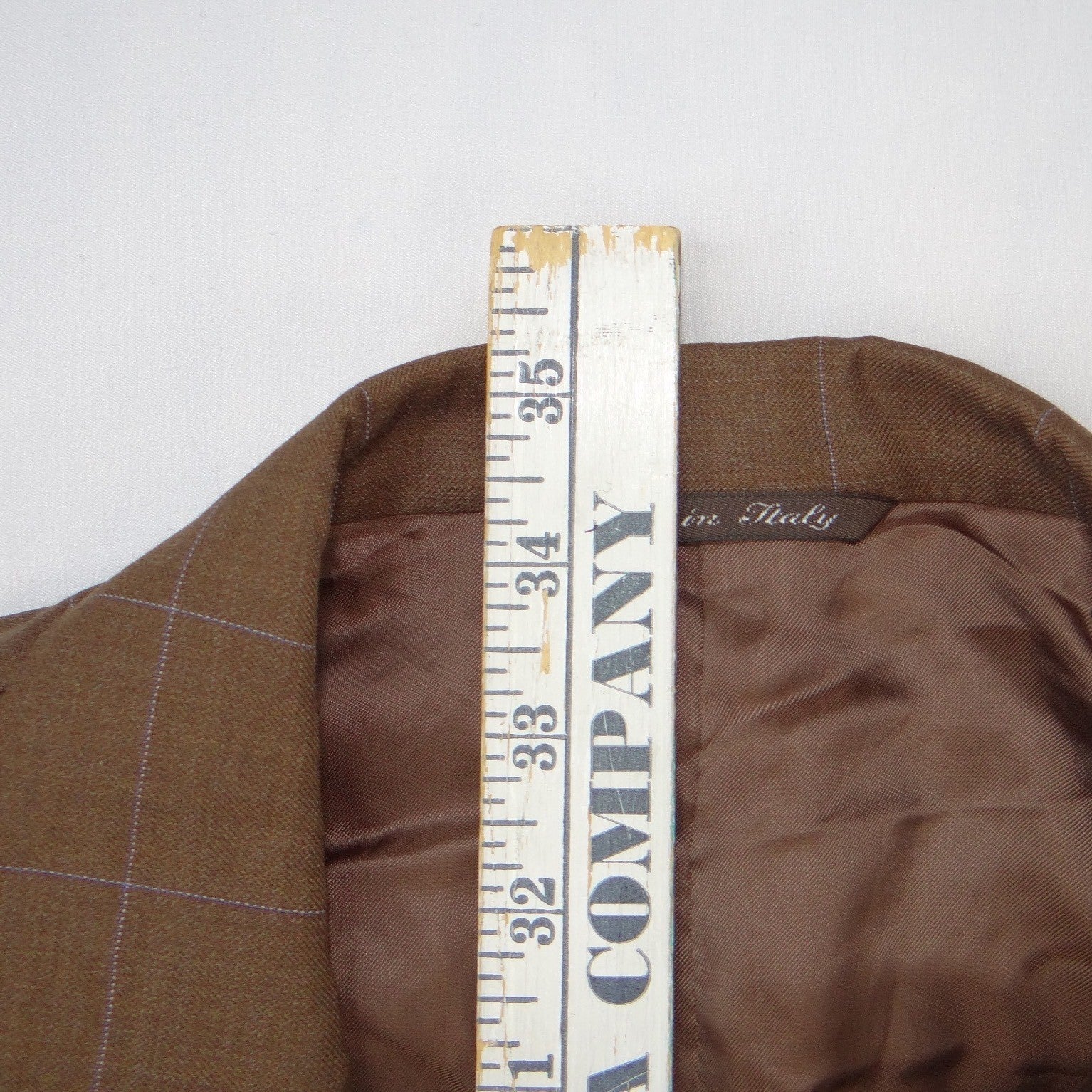 Canali Mens Brown Windowpane Wool Blazer Sport Coat Made in Italy 42R 43R