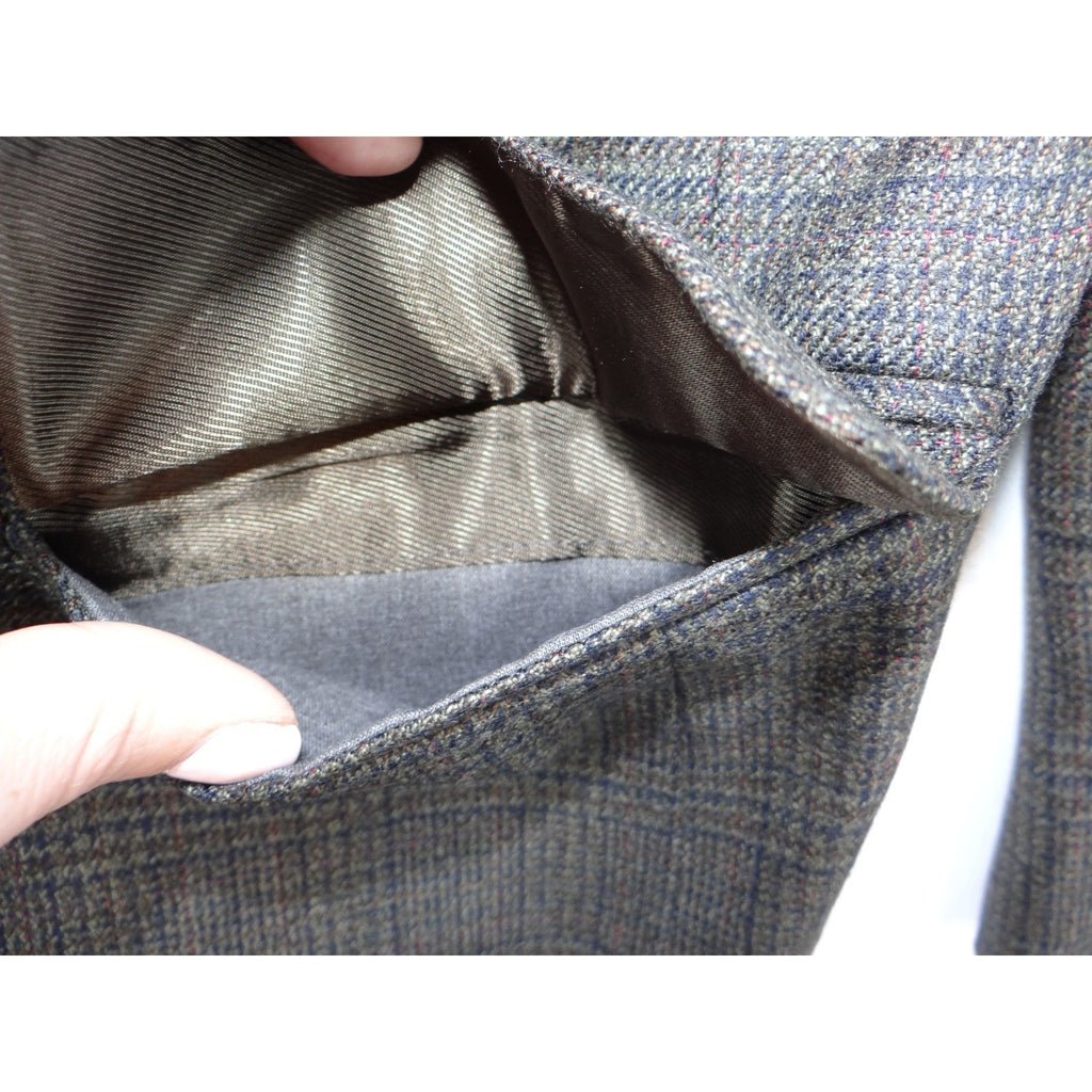 Famous Brands SK Wool Plaid Blazer Jacket Blazer
