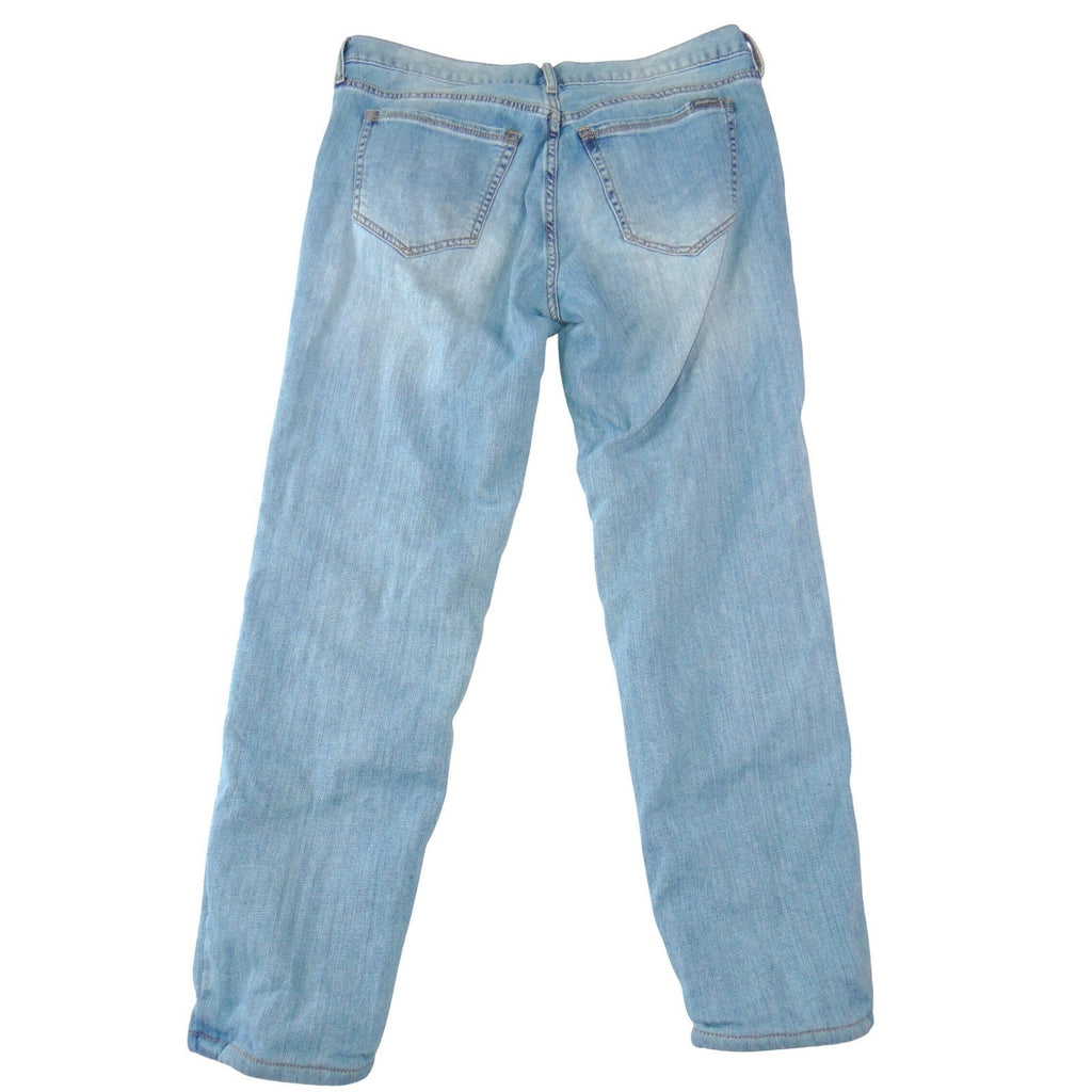 Eddie Bauer Womens P8 Light Wash Flannel Lined Boyfriend Relaxed Jeans