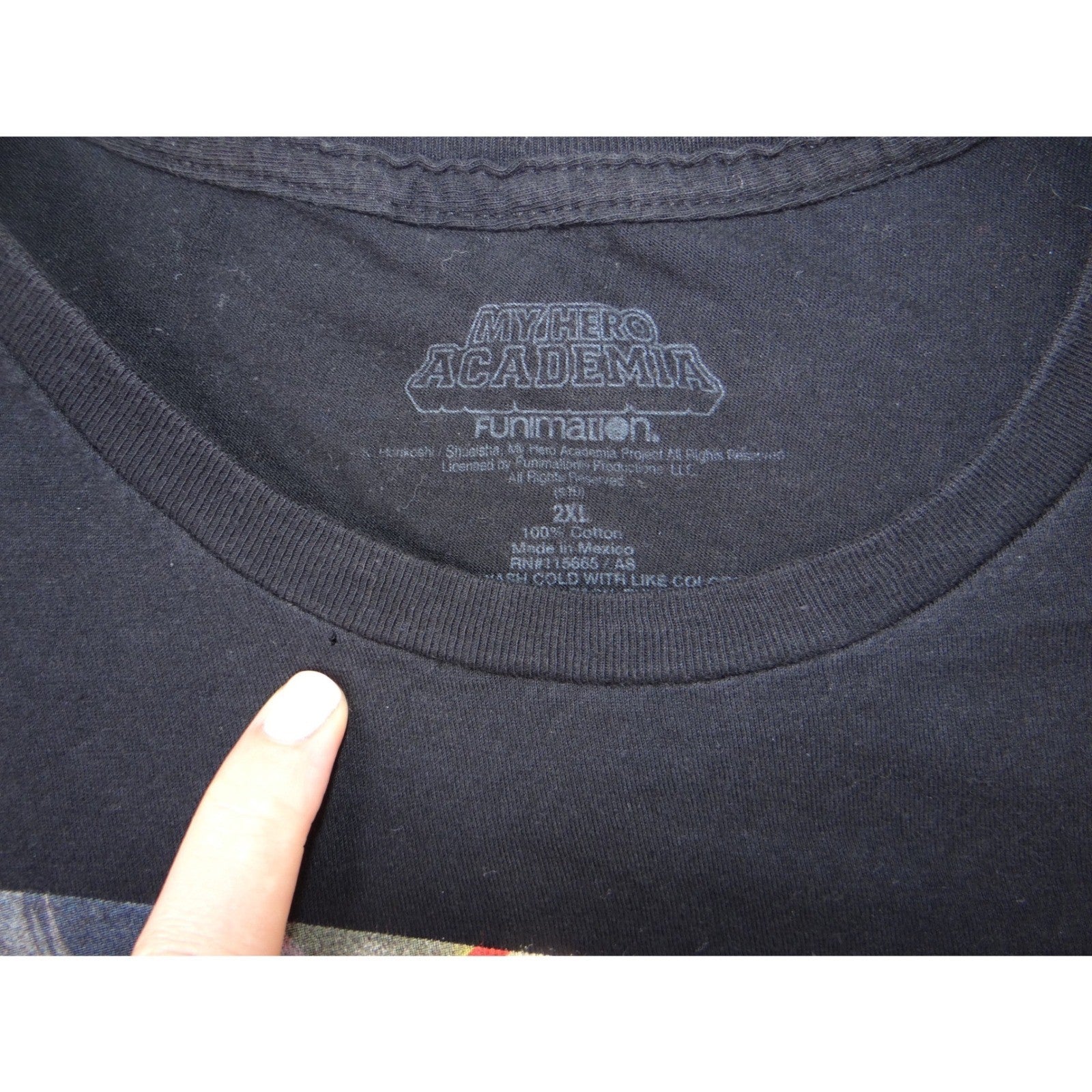 My Hero Academia Anime T Shirt 2XL Black Graphic Print Funimation Shonen Jump