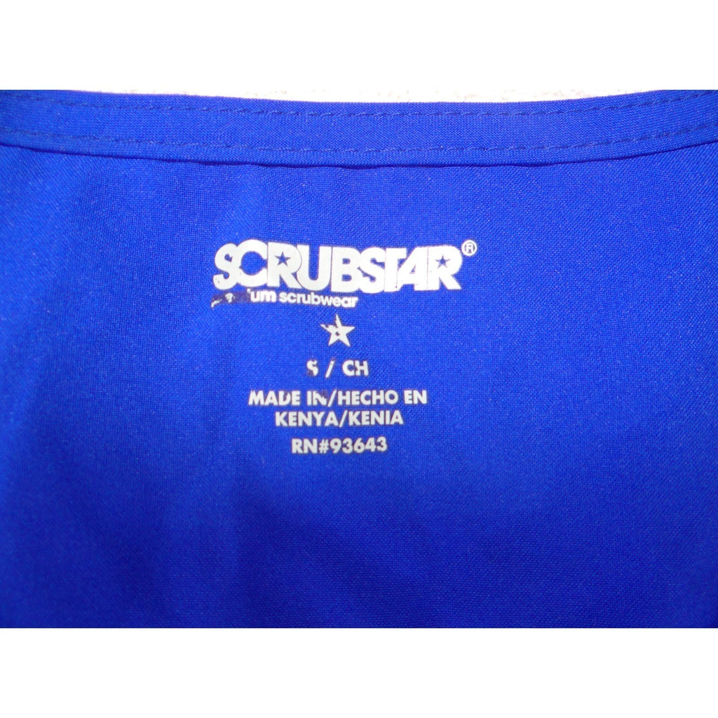Scrubstar Womens Royal Blue V-Neck 3-Pocket Medical Scrub Top Small 2293