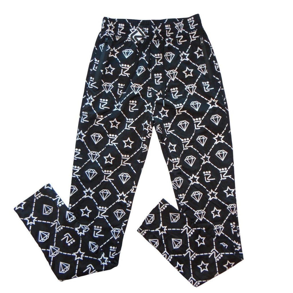 Shane Justin Trendy Black Graphic Jogger Pants
