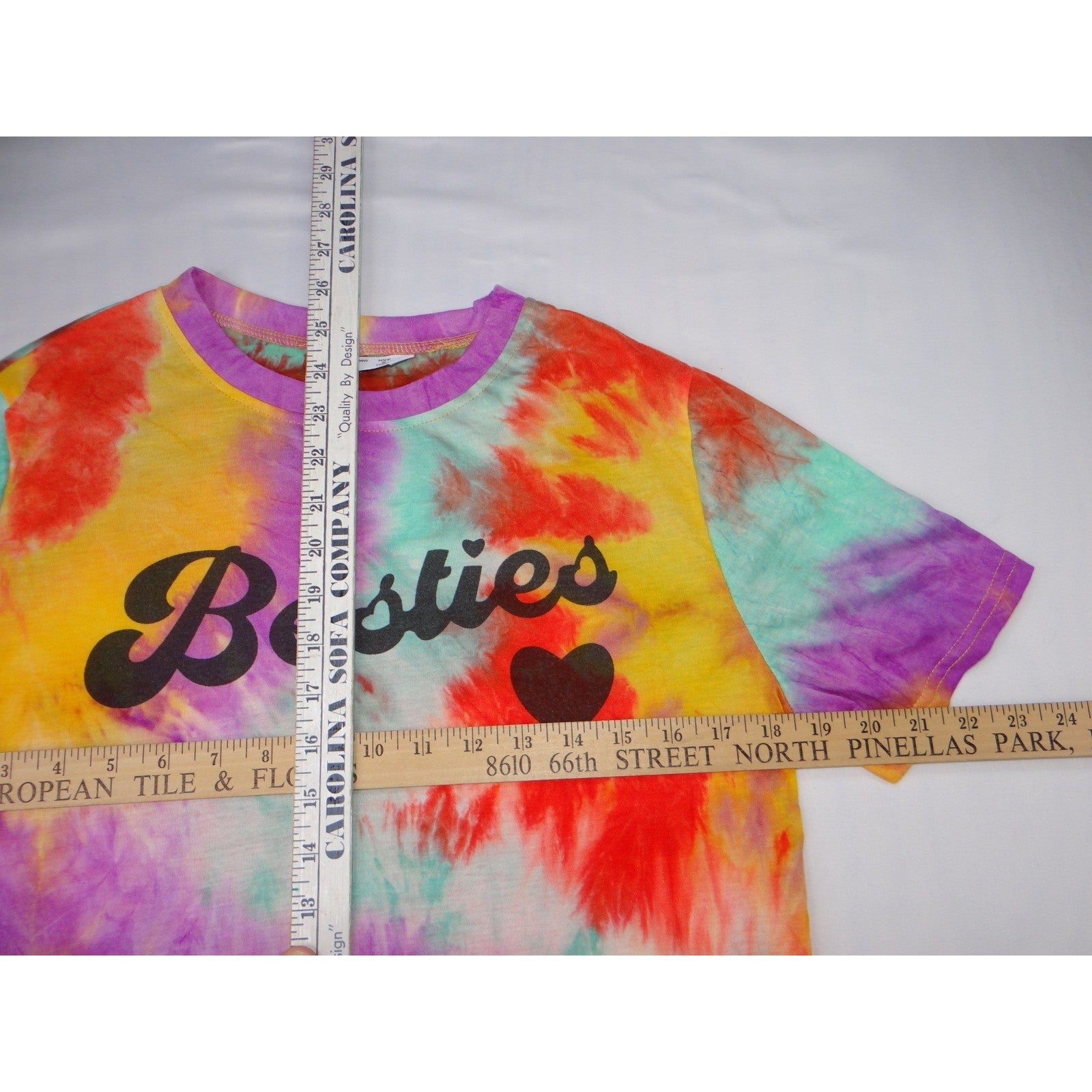 Set of Tie Dye Besties Graphic T Shirts Size L