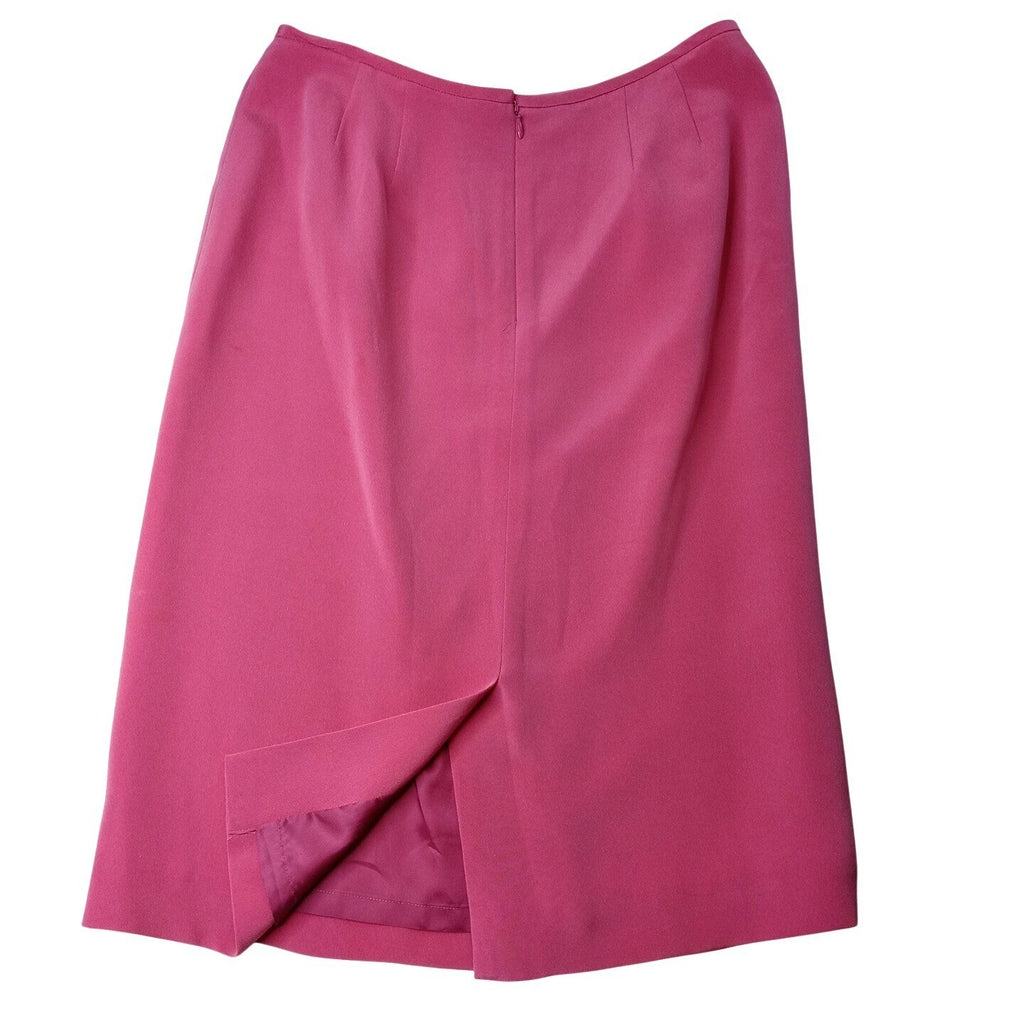 VTG Preston & York Silk Pink Blazer Skirt Suit Womens 12 Short Sleeve Tailored