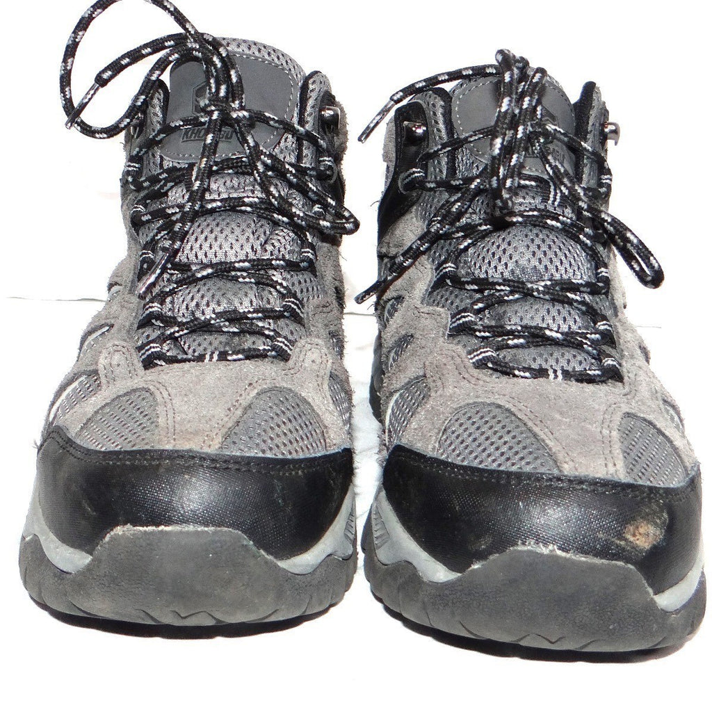 Khombu Mens Hiking Boots Gray Black Lace Up Mid Top Size 8 M