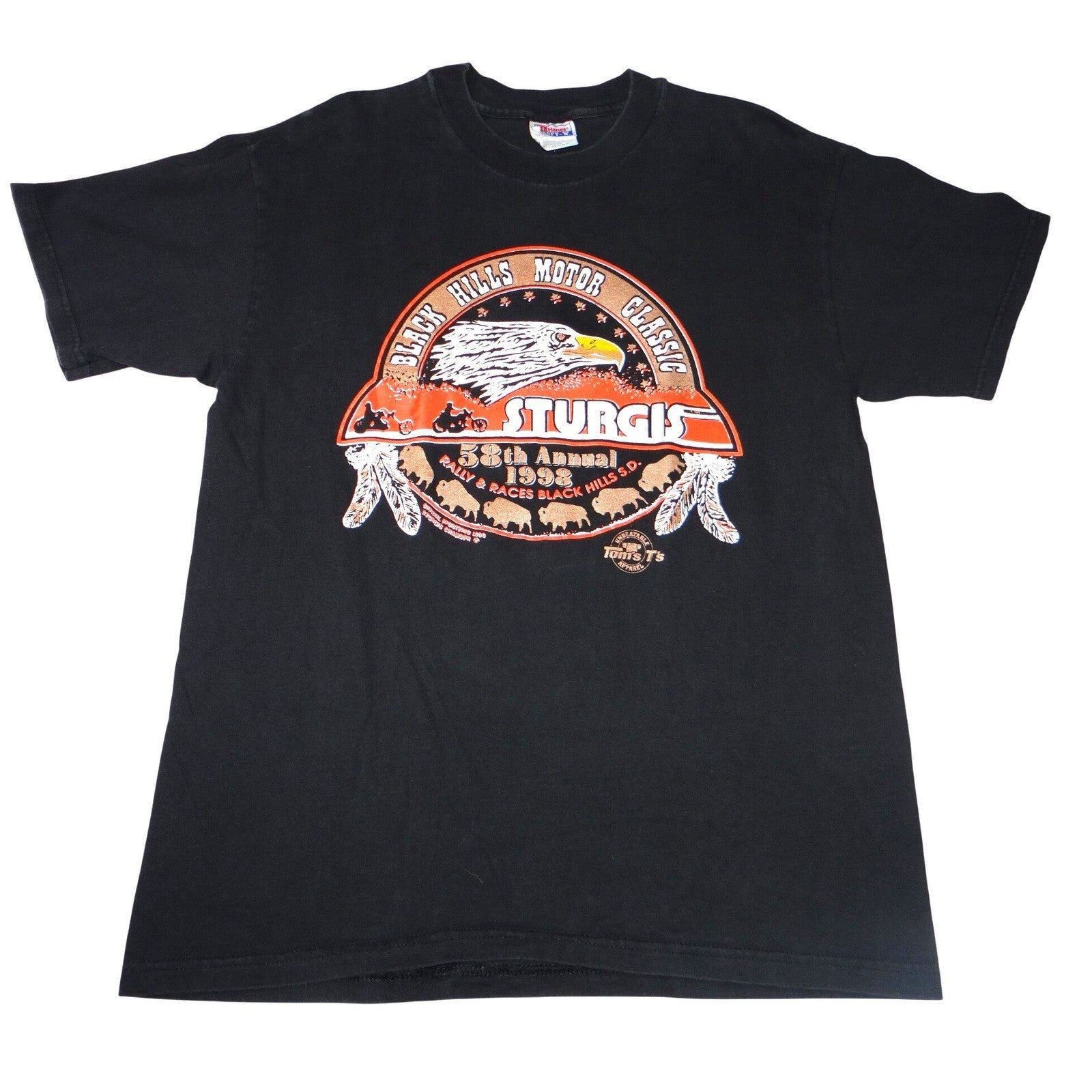 VTG Black Hills Motor Classic Sturgis 1998 Motorcycle Rally TShirt Mens Adult L