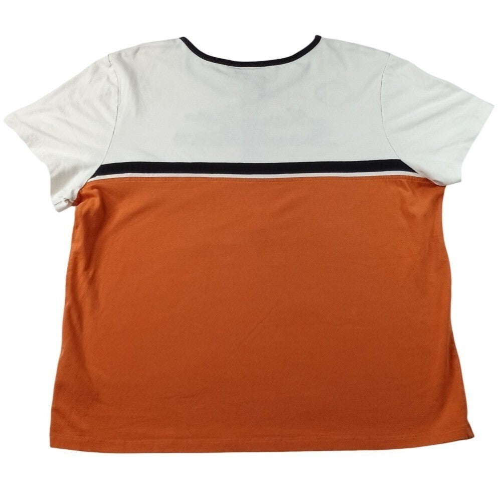 Harley Davidson Motorcycles Women's Orange White Quarter Zip Shirt