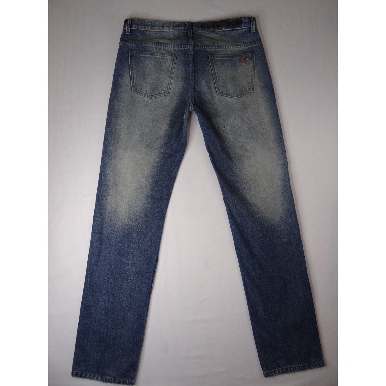 Marc Jacobs Men's Distressed Blue Denim Jeans Button Fly Straight Leg Size 36