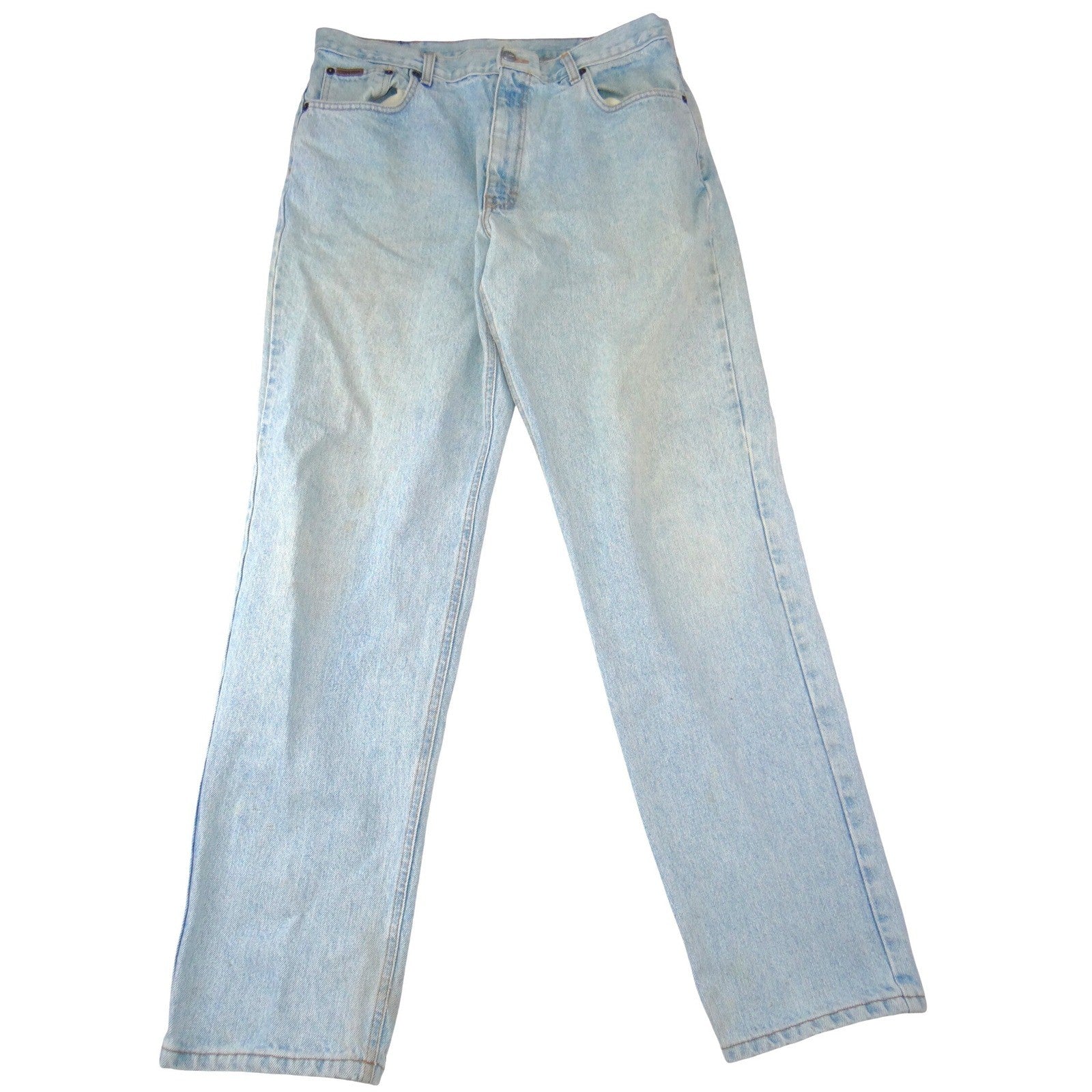 Calvin Klein Vintage Mens Light Wash Straight Leg Relaxed Denim Jeans 34x32