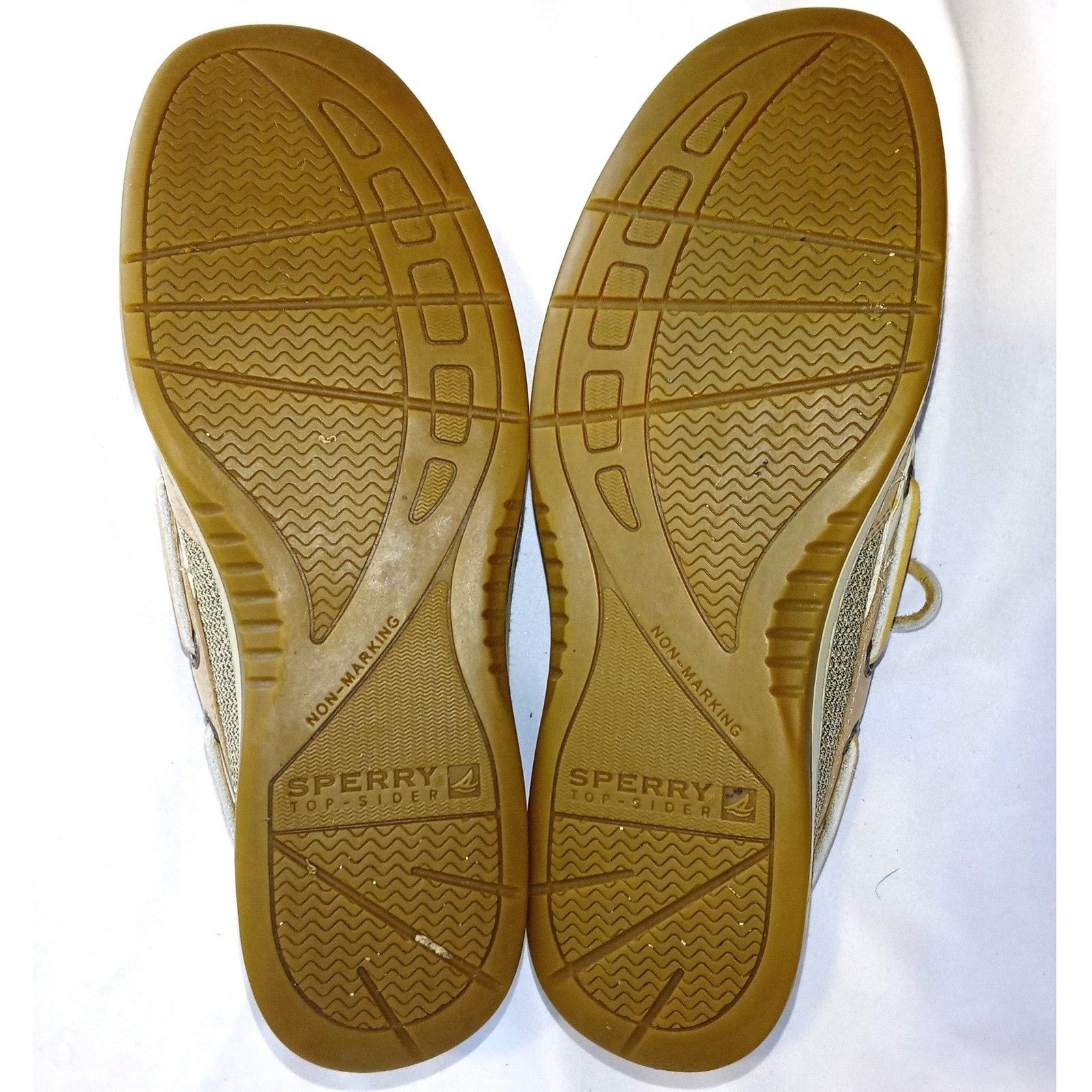 Sperry Top-Sider Womens Tan Leather Mesh Boat Shoes Loafers Size 7M