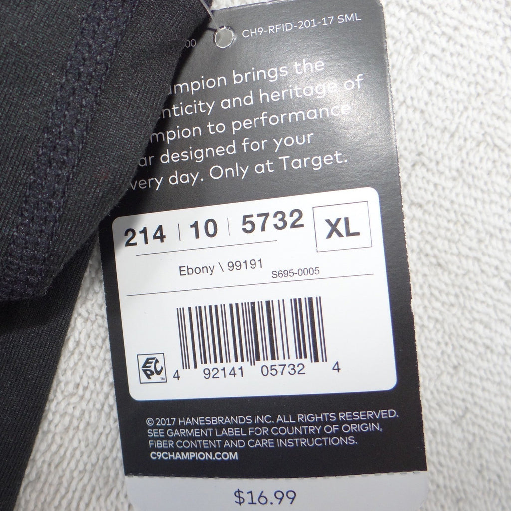 NWT-Champion C9 Freedom Womens High Waisted Athletic Shorts Ebony Black XL